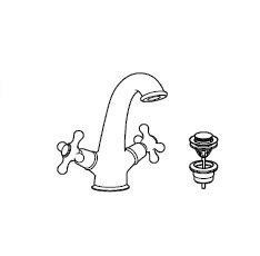 MONOBLOCK LAVABO LISO CARMEN CROMO CLICK CLACK