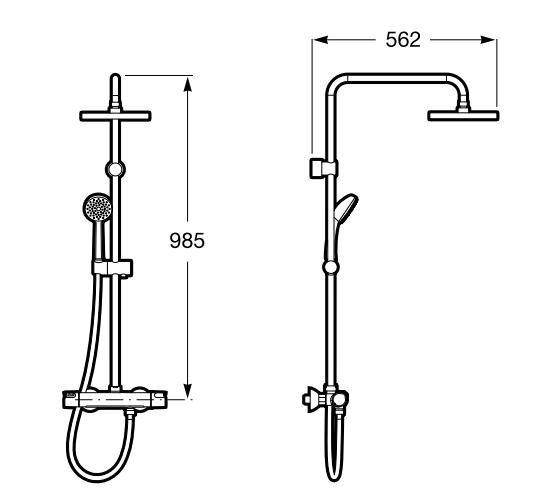 COLUMNA TERMOSTATICA DUCHA TELESCOPICA VICTORIA-T PLUS CROMO