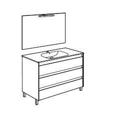 PACK UNIK TENET 3 CAJONES (MUEBLE+LAVABO+ESPEJO+APLIQUE)