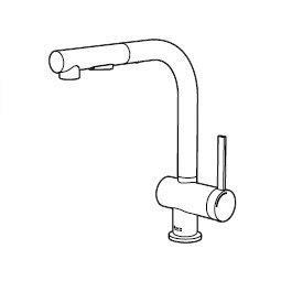 A5A851FC00 MONOMANDO FREGADERA EXTRAIBLE ONA SQUARE CROMO