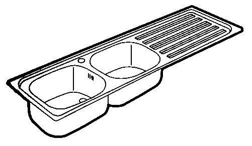FREGADERA ENCASTRAR VICTORIA J-120-ED 2C. 1ED 1200x49